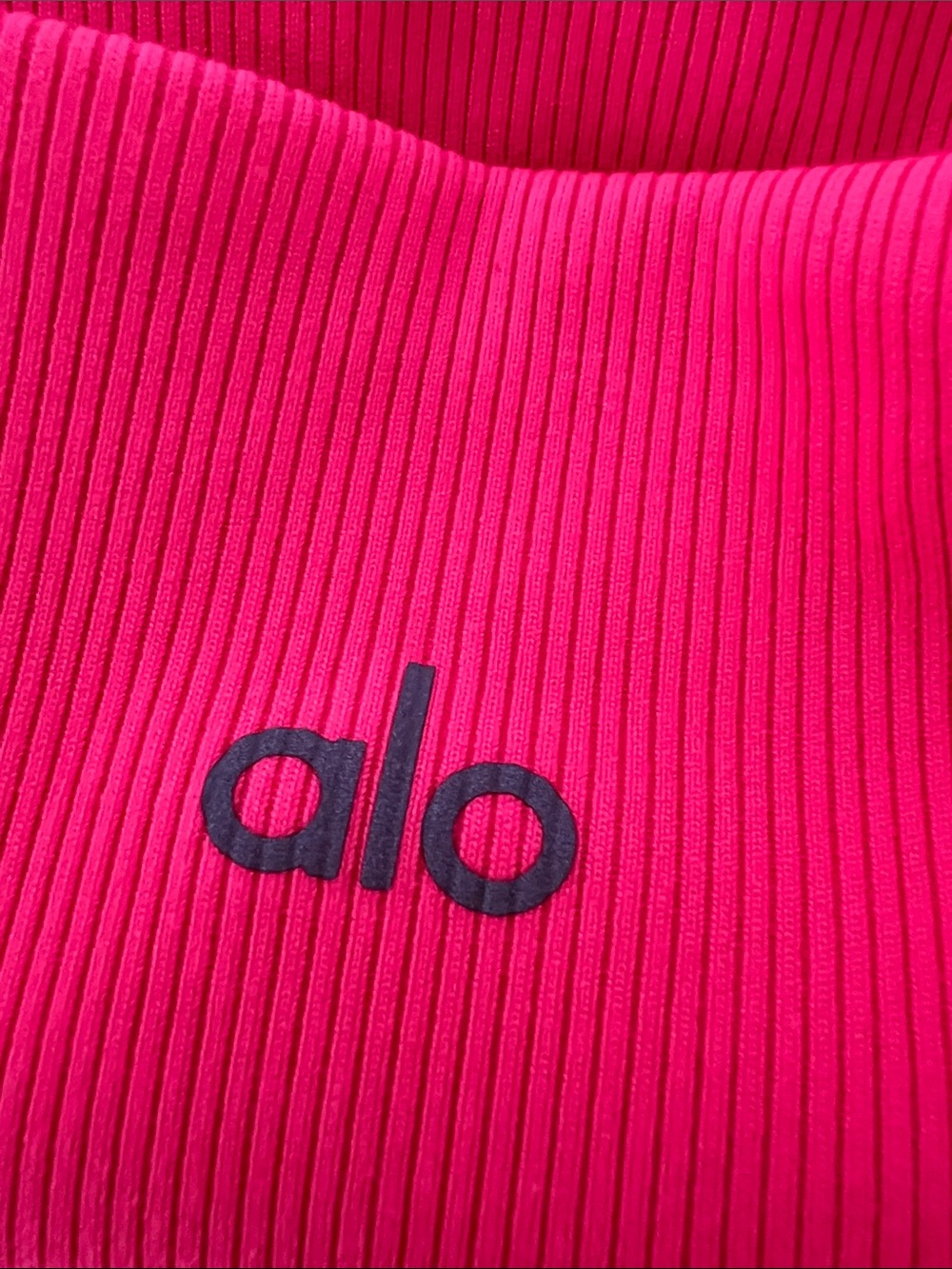 ALO Yoga Ribbed Crop Bralette - Neon Pink - Picture 4 of 6